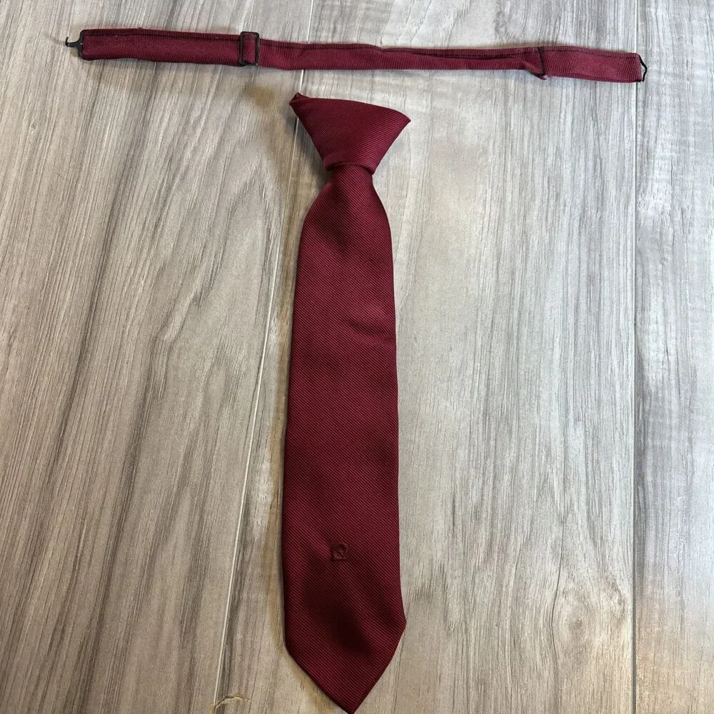 Pierre Cardin Boys Clip Adjustable Necktie Maroon